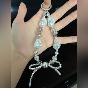 Faux baroque pearl phone chain